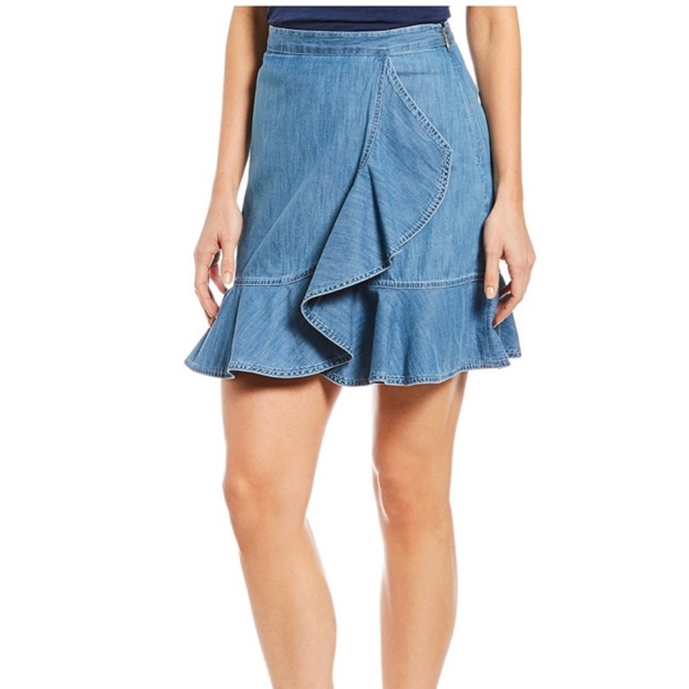 NWT, Draper James Chambray Ruffle Skirt